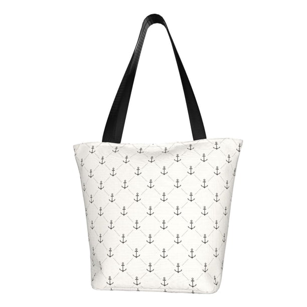 Fotbe Anchors Bolsa de Playa con Estampado, Bolsa de Hombro, Bolsa de Mano Espaciosa, Bolsa de Viaje Ligera, Bolsa de Compras Versátil