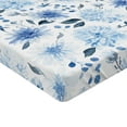 thumbnail image 4 of Ambesonne Floral Design Fitted Sheet, Winter Chrysanthemum, King Size, Lavender Blue White, 4 of 5