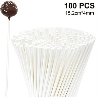 100 pcs 152*4mm Lollipop Sticks,Cake Pop Sticks,Treat Sticks Sucker Stick  for Cake Toppers,Cake pops,Candy,Chocolate,Cookie 