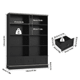 thumbnail image 3 of Homfa Double Row 5-Tier Bookshelf, 63'' Tall Bookshelf with 3 Drawers, 47'' Wide Bookcase for Office Living Room, Black, 3 of 7