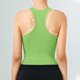 thumbnail image 5 of Tops Verdes Oscuros para las Mujeres Alta Elasticidad Nervadura sin Costuras Top Deportivo con Acolchado, Tops de Punto Blanco para las Mujeres, 5 of 9