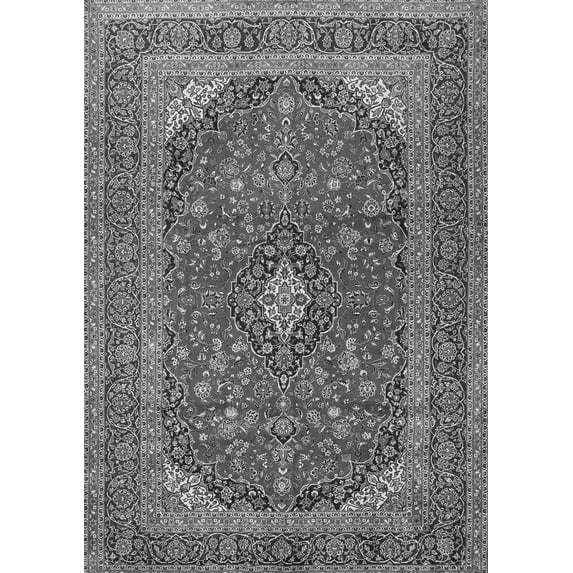 Ahgly Company Indoor Rectangle Medallion Gray Traditional Area Rugs, 7' x 10'
