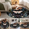 thumbnail image 6 of Black Butterfly Spring Large Area Rugs for Bedroom Living Room, Soft Non Slip Carpet Bedside Rug, Summer Botanical Watercolor Round Floor Cover Kitchen Accent Rug 6' for Dining Room/Office, 6 of 9