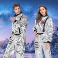 thumbnail image 2 of Alaiyaky Adult Astronaut Costume, Space Costume Halloween Fancy Dress Silver Spaceman Cosplay Astronaut Uniform Jumpsuit Outfits Halloween Book Day Party Dress Up, 2 of 7