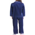 thumbnail image 4 of Little Kid Big Girl Boy Satin Silk 2PCS Long Sleeve Button-Down 2PCS Pajamas Set 3-14Y, 4 of 7