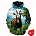 thumbnail image 1 of Sudadera con capucha y sudadera con estampado 3D de cabra gritando, novedad, sudadera con capucha y gráfico de cabra enojada, ropa de calle divertida para niños, 1 of 5