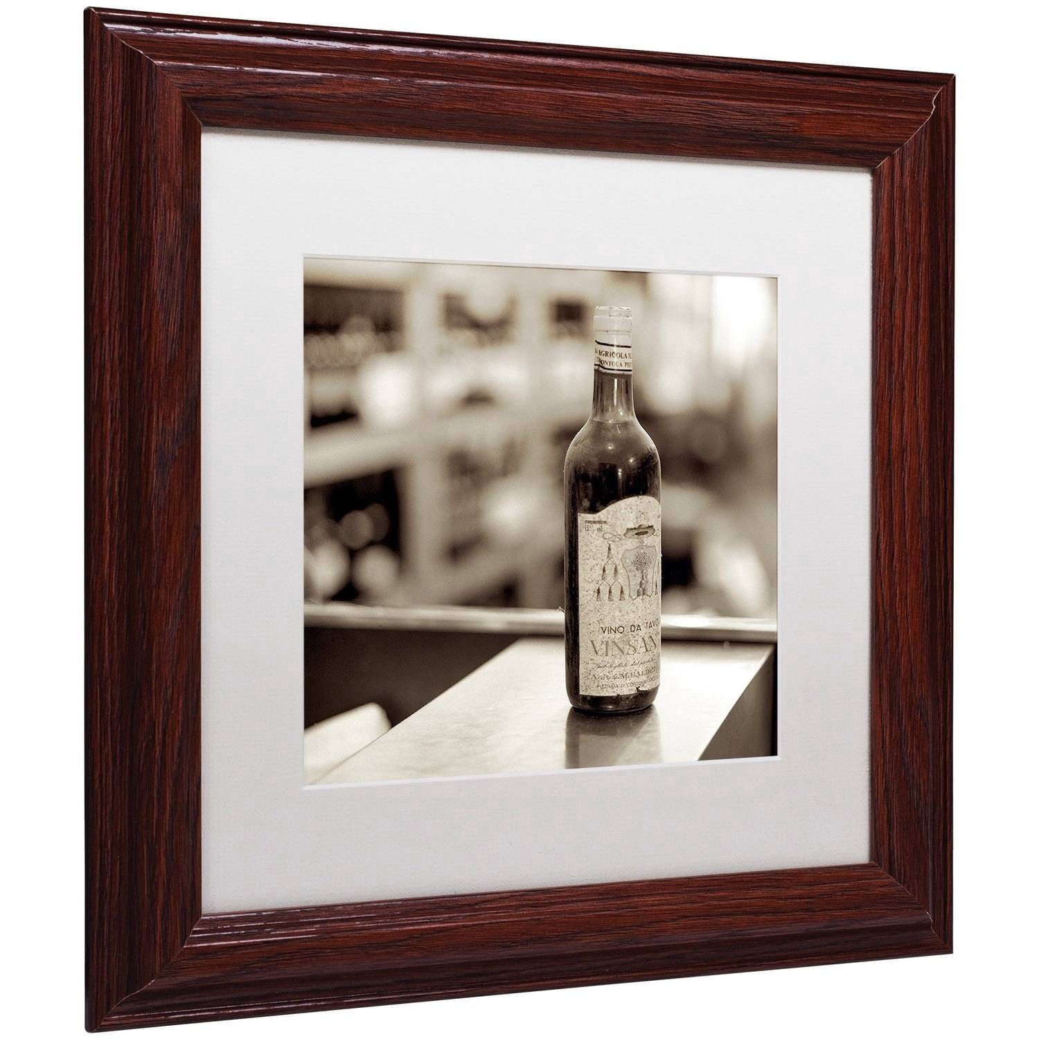 Trademark Fine Art "Tuscany Caffe III" Canvas Art by Alan Blaustein, White Matte, Wood Frame