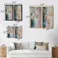 thumbnail image 4 of Designart "Abstract Retro Hydrangea Flower Blossom II" Hydrangea Wall Art Set Of 2 - Traditional Gold Canvas Set For Living Room Decor, 4 of 6