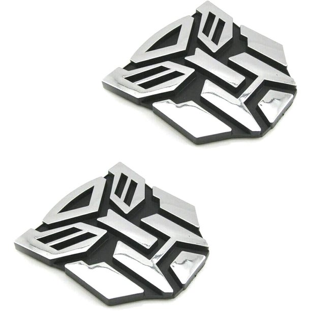 Set de emblemas Transformers Autobot de PVC con acabado cromado de 3 cm de altura