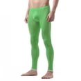 thumbnail image 4 of inhzoy Men's Ice Silk Underwear Compression Low Rise Slim Leggings Tight Pants Long Trousers Green M, 4 of 4