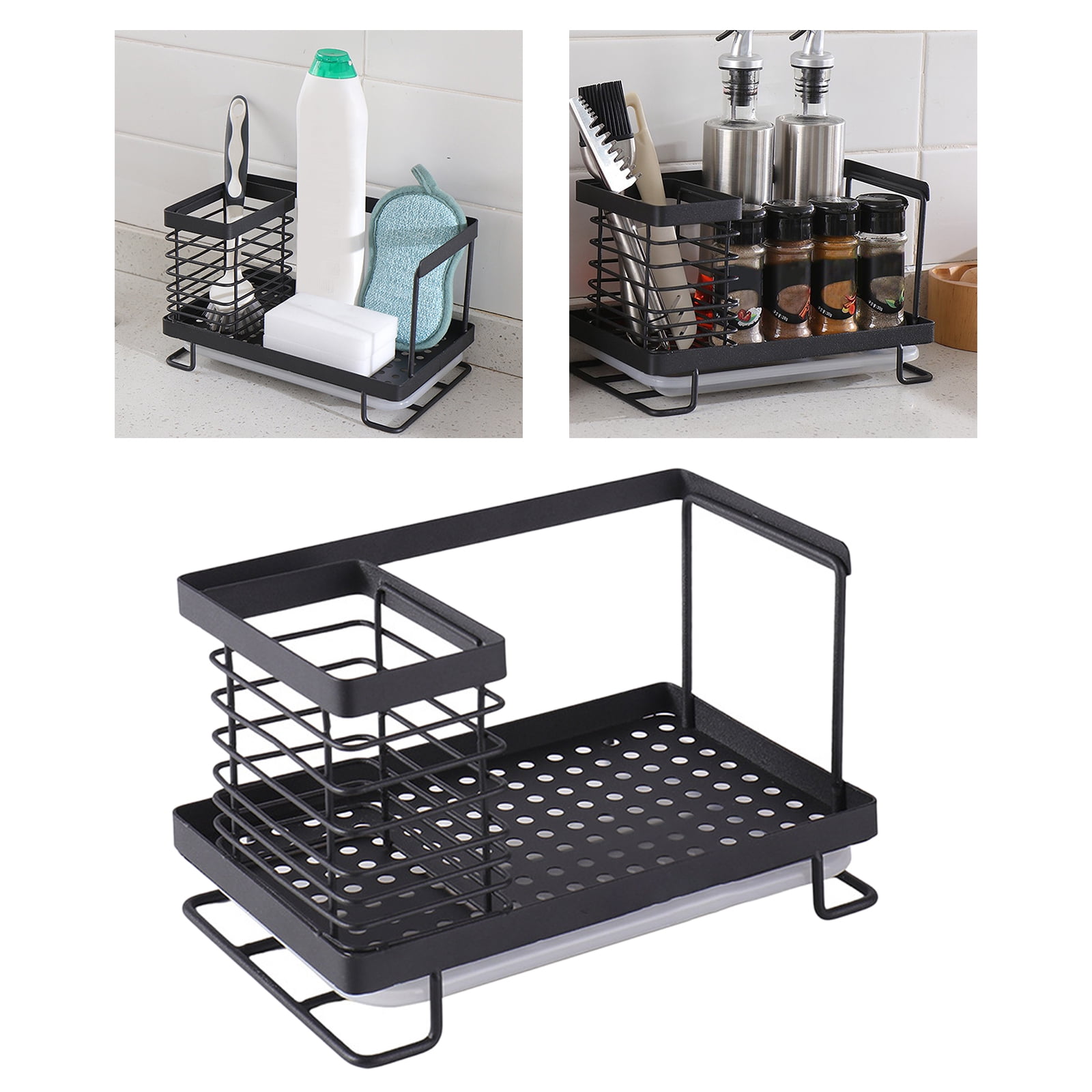 Fiocias Stainless Steel Dish Drying Rack Rustproof Toothbrush Holder for Cabinet Counter