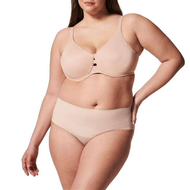 Minimizador Bra SPANX 30035R de perfil bajo, color champán y beige, 32DDD
