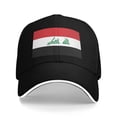 thumbnail image 2 of HUAXUN Iraq Nation Flag Print Curved Brim Adjustable Strap Solid Base Outdoor Sports Casual Baseball Cap Hat (Black,One Size), 2 of 4