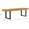 thumbnail image 6 of SAFAVIEH Monti Backless Acacia Wood Outdoor Patio Bench, Natural/Black, 6 of 9