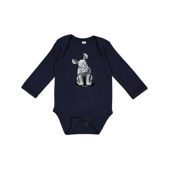 Inktastic Curious Rhinos Boys or Girls Long Sleeve Baby Bodysuit