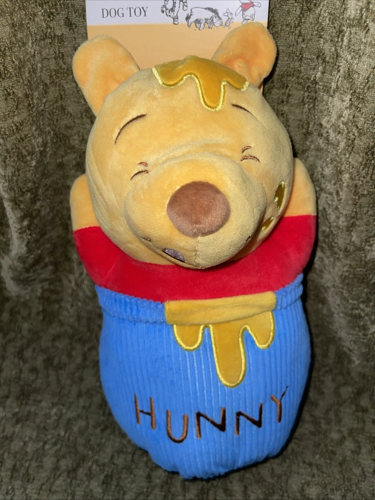 Winnie The Pooh Honey Bucket Hunny 11’’ Plush Squeaky Crinkle Dog Toy