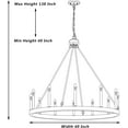 thumbnail image 6 of Vanity Art 12 Lights Wagon Wheel Chandelier Lighting Farmhouse Candle Ceiling Light Fixtures for Living Room Kitchen Dining Room 10552DW-BK, 6 of 10