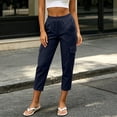 thumbnail image 3 of yillto Capris for Womens Straight Leg Pants with Pockets Fashion Cargo Outfit High Waist Dressy Pant, 3 of 7