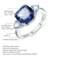thumbnail image 6 of 5.2 Carat Genuine Mystic Iolite Blue Quartz Ring, 925 Sterling Silver Statement Ring, 6 of 6