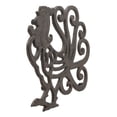 thumbnail image 2 of 8.75" Wide Country Farm Rooster Chicken Cast Iron Trivet With Lace Scroll Design, 2 of 6
