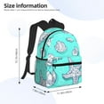 thumbnail image 2 of Yield Seashell And Starfish Print Backpack for Women Men, Lightweight Casual Travel Daypack, Classic Basic College Backpack, Middle School Bag, 2 of 5