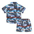 thumbnail image 4 of WOYY Big Boys Hawaii Beach Outfits Short Sleeve Button-Down Shirt Shorts Set, Sizes 7-8Y, 4 of 4