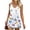 White, variant on Patlollav Women Summer Sexy Fold Print Regular Lace Sleeveless V Neck Button Tops