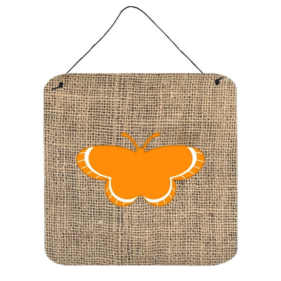 Butterfly Burlap and Orange BB1039 Wall or Door Hanging Prints