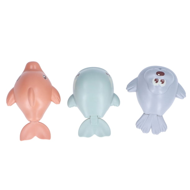 3 piezas de juguetes de baño para bebés con mecanismo de relojería, ballena pequeña, juguetes de bañera con forma de animal para niños