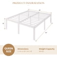 thumbnail image 7 of Merrland Queen Size Metal Bed Frame, 18" Platform Bed with Large Under-Bed Storage Space, Noise-Free, Easy Assembly, White, 7 of 7