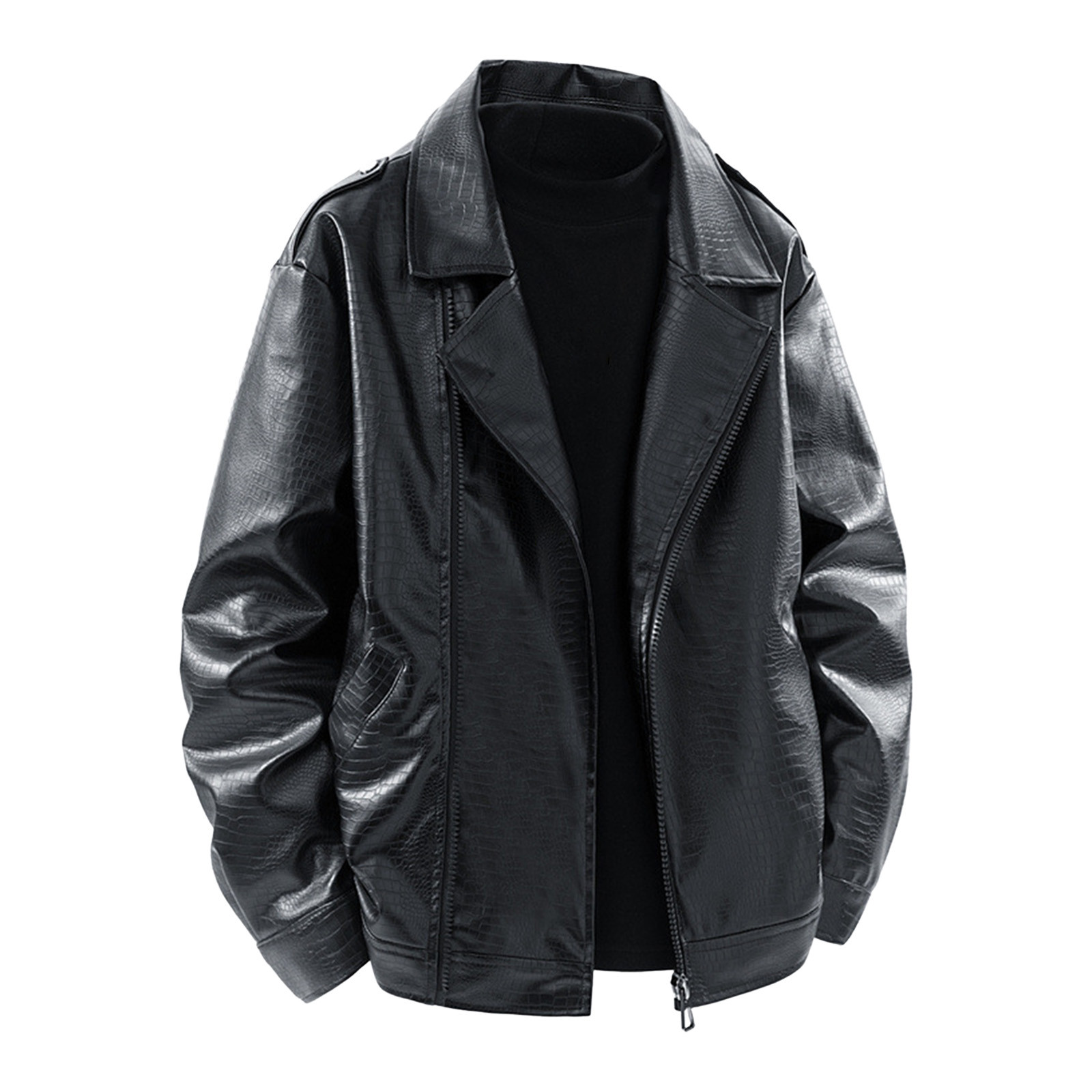 Zpanxa Vintage Motorcycle Leather Jacket Men's Distressed Genuine