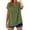 Army Green, variant on Womens Loose Short Sleeve Notch V Neck Casual Tops with Pocket Solid Color Homewear T-Shirts