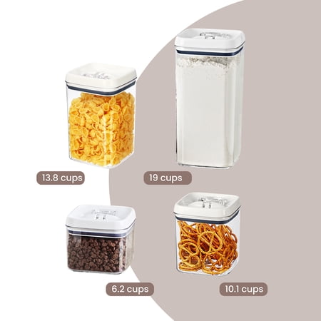 BETTER HOMES & GARDENS FLIP-TITE 4-PACK SQUARE FOOD STORAGE CONTAINER SET