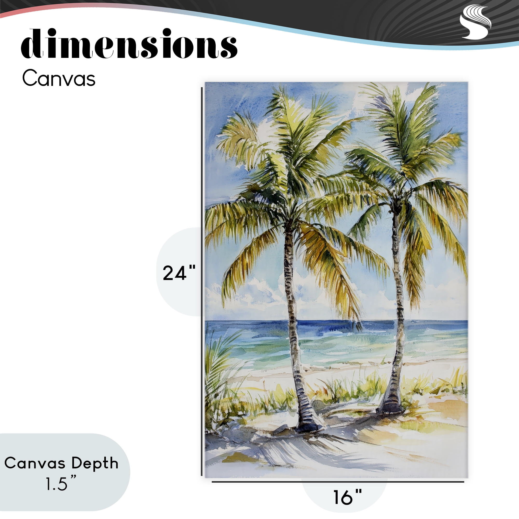Stupell Industries Sandy Palms Duo Ocean View Canvas Wall Art, design by Petal Prints Design