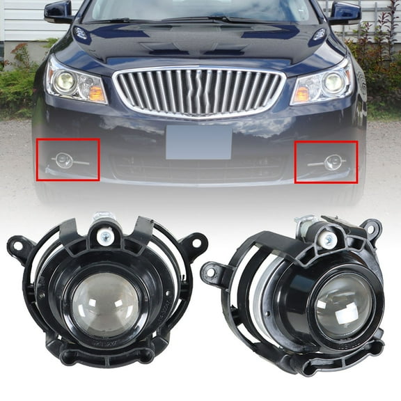 Genrics Fog Lights Replacement for 2010 2011 2012 2013 Buick LaCrosse Clear Lens Bumper Fog Lamp Left Right Side