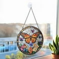 thumbnail image 3 of Butterflies Flowers Stained Glass Suncatcher, Butterfly Window Hanging, Butterfly Floral Suncatcher, Mothers Day Gift, Window Hanging Décor, 3 of 6