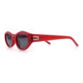 thumbnail image 6 of Womens Mod Oval Beveled Plastic Angular Fashion Sunglasses Red - Black, 6 of 8