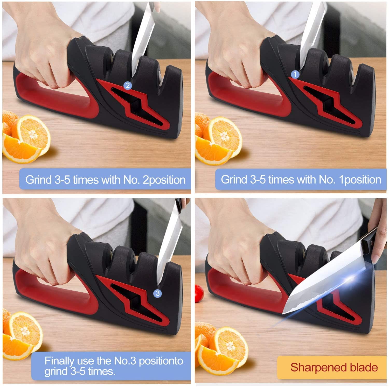 LNKOO Knife Sharpener 4-in-1 Kitchen Professional function Knife Sharpening Tool Chef's Choice Diamond Ceramic Steel Scissor Sharpener