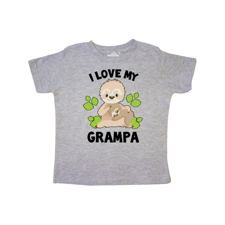 

Inktastic Cute Sloth I Love My Grampa with Green Leaves Gift Toddler Boy or Toddler Girl T-Shirt