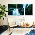 thumbnail image 3 of Idea4wall 3 Piece Nature Canvas Wall Art Waterfall in Forest Canvas Prints Modern Home Wall Decor, 16"x24", 3 of 5