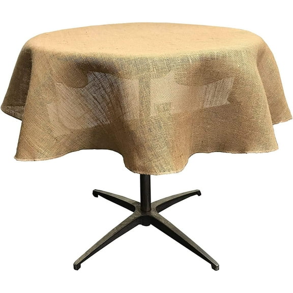 Fabric Foam Inc, 100% Natural Jute Burlap Tablecloth (Natural, 45" Round)