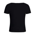 thumbnail image 5 of MaFYtyTPR Womens Summer Printed Tops Fashion Short Sleeve Square Neck Loose Casual Blouse for Women A-Black M, 5 of 5