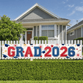 thumbnail image 5 of Red Blue Theme Grad 2026 Banner Graduation Cap Design Grad Ceremony Backdrop Stars Pattern Fireworks Decor 2026 Grad Background for Graduation Ceremony College Graduation Grad Party, 5 of 9