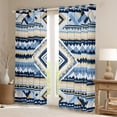 thumbnail image 2 of Manfei Vintage Aztec Print Curtains Pack of 2 (42x84 Each),Rustic Farmhouse Cabin Curtains Blackout,Beige Blue Bedroom Curtains For Adults,Luxury Bedroom Decor, 2 of 6
