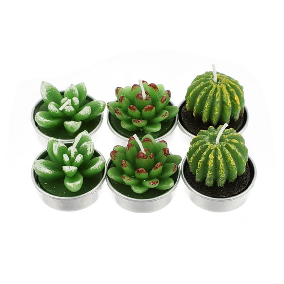 LEORX 6Pcs Succulent Shaped Tealight Candles for Home Aromatherapy and