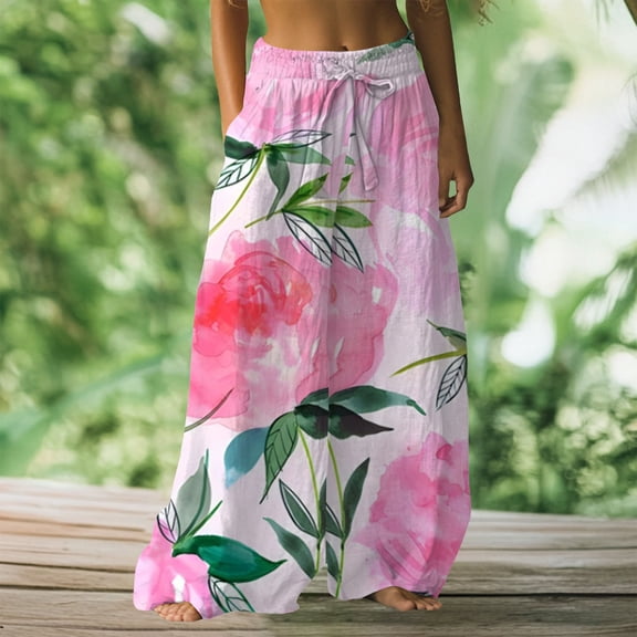 Endives Women's Wide Leg Pants Long Skirts High Waist Maxi Skirt Summer Regular Trendy Skirts Lounge Pants