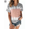 thumbnail image 1 of Luxtrada - Camisetas de verano para mujer, con estampado degradado, camisetas informales holgadas de manga corta y cuello redondo (gris, L), 1 of 6