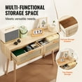 thumbnail image 4 of Farmhouse Rattan Entryway Table, 2-Drawer Storage Console with Woven Sliding Doors, Natural Finish, 4 of 7