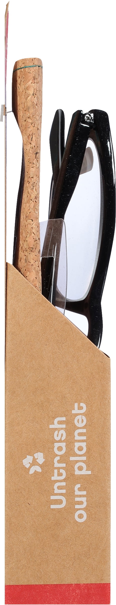 B.E Bio Eyes Womens Cateye Reading Glasses Made from Recycled Plastic Hazel +3.00 in Black
