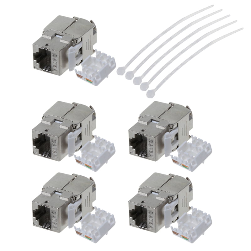 NavePoint CAT5e Keystone Coupler with PCB White 10-Pack